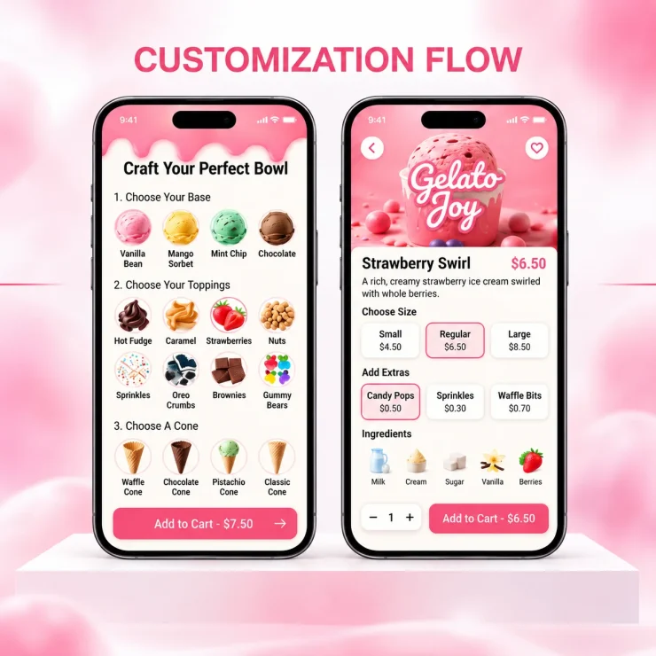 Custom Ice Cream App Showcase