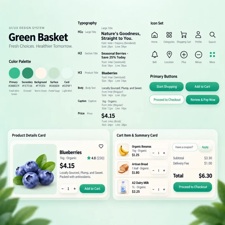 Green Basket UI Design System