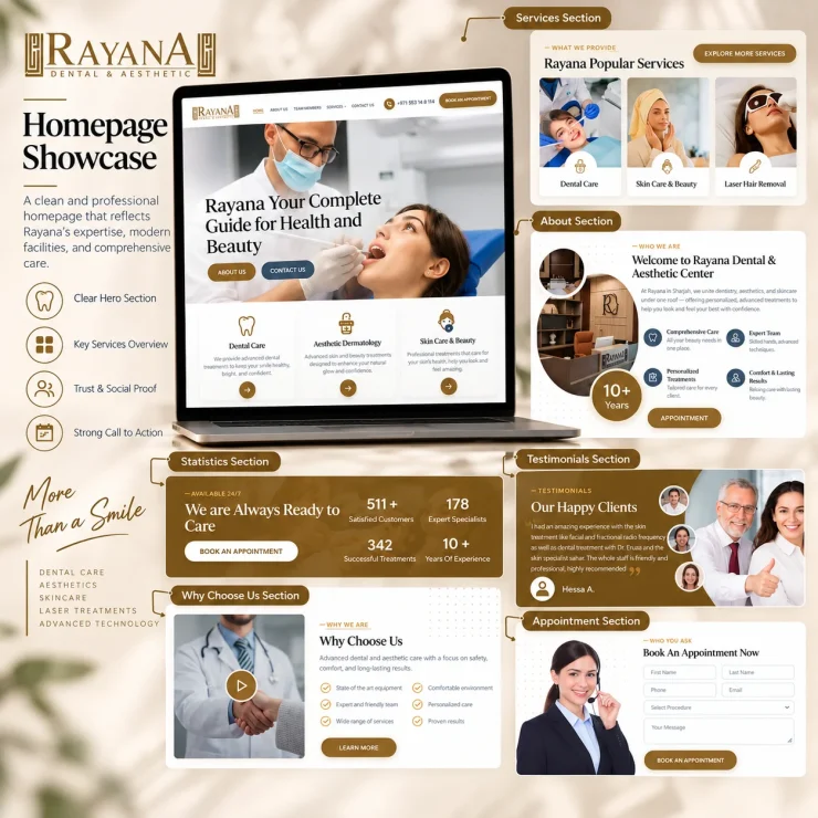 Rayana Dental Clinic Homepage Showcase