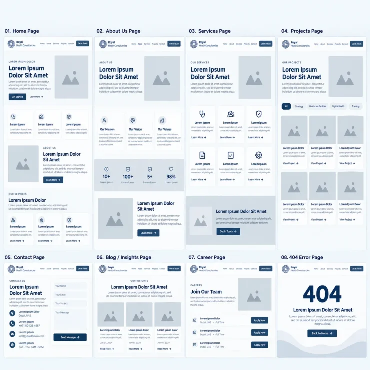 Royal Health Website Template Showcase
