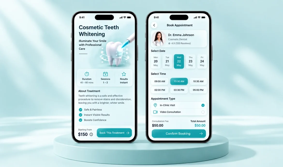 Teal Dental Appointment App Mockup